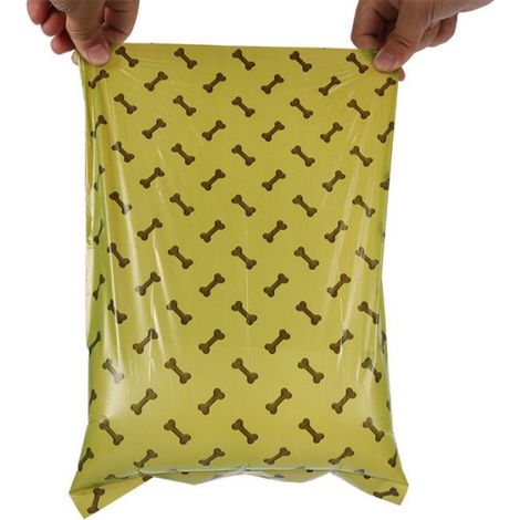 Sacs à déjections biodégradables - Phoesky - Anti-fuites - 23x33 cm - 8 rouleaux - 15 sacs par rouleau - Os noir imprimé (1/5)