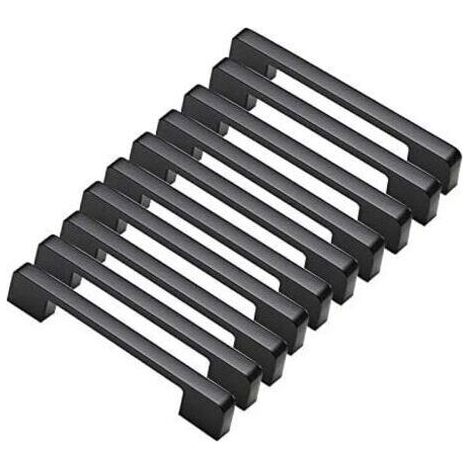 10pcs poignées de porte noir en Alliage de Aluminium Poignées T Bar Bâton Cuisine Armoire Entraxe de Trous 160mm