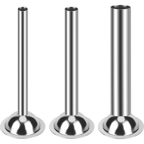 Set di 3 tubi per salsicce, imbuti in acciaio inox da 12/19/32 mm per tritacarne manuale, insaccatrice, utensili per riempire il tritacarne, misura 5 (1/4)