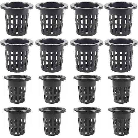 Lot de 40 pots filets de jardin, pots hydroponiques en filet à fentes, pots de pépinière ronds (1/5)