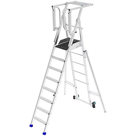 Mobile Podestleiter klappbar 8 Stufen -  Maximale Arbeitshöhe 4.00m - PIRL8SD-PS