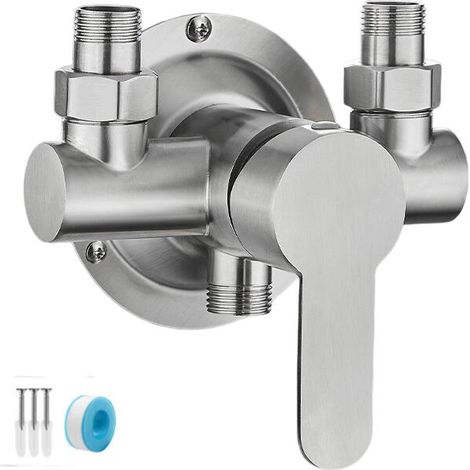 Robinet mitigeur de douche en acier inoxydable avec poignée en métal (1/5)