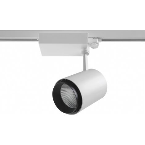 Projecteur rail tilt LIRA LED COB 41W 3600lm CRI80 4000K 40º Blanc