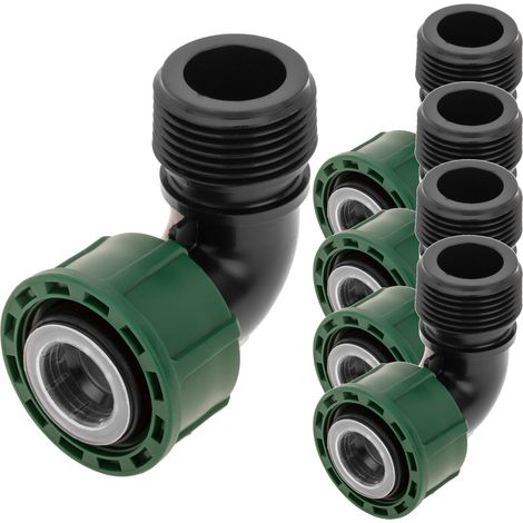 PrimeMatik - Lot de 5 unités coude de collecteur filetage lâche 1 pouce couleur noire (1/5)