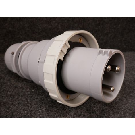 Fiche prise mobile 2P+T 63A mâle tension sup 50-250V CC grise 3h étanche IP66/IP67 OPTIMA (1/2)