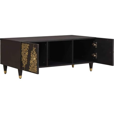 Maison Exclusive - Couchtisch Schwarz 100 x 54 x 40 cm Massivholz (1/5)