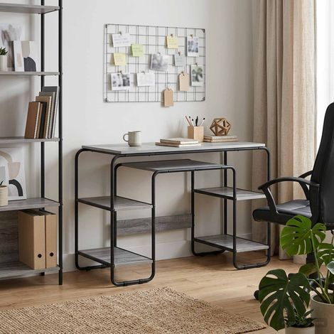 vidaXL Desk with Storage Grey Sonoma 113.5 x 52 x 75.5 cm (1/5)