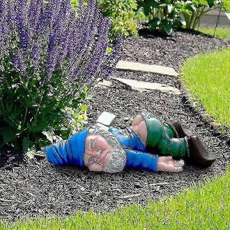 Sculpture décorative en résine représentant un nain ivre, de grande ou petite taille (2025), pour jardin, terrasse, pelouse ou porche. (1/5)