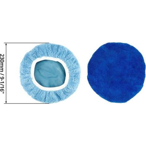 9pcs tampons de Polissage pour Capot de Voiture, Bonnet de Polissage, 2 Laine + 4 Microfibre + 3 Molleton de Corail, 230-250mm (1/5)