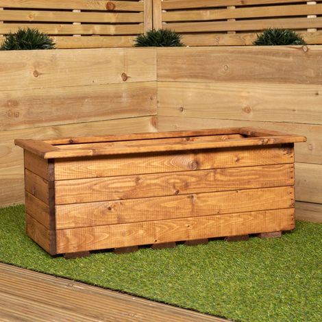 Hand Made 82cm x 40cm Rustic Wooden Medium Garden Trough / Flower Bed Planter (1/5)