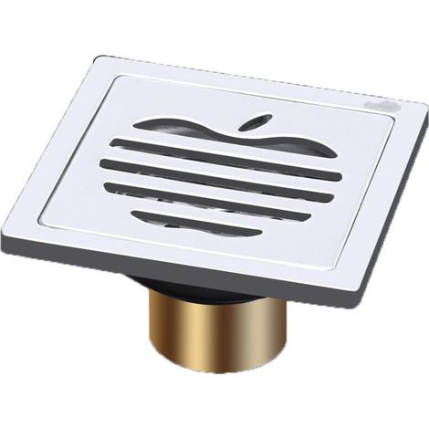 Desagüe de suelo de acero inoxidable de 6 mm de espesor, a prueba de olores, con núcleo de cobre, en forma de T, para balcón y baño (1/2)
