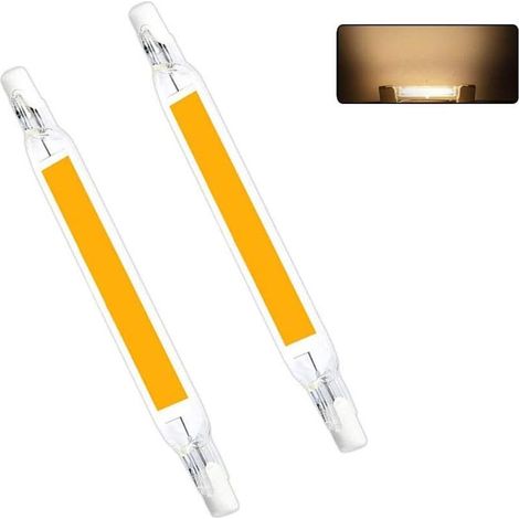 Ampoules à LED R7S, 78mm 220V Non Dimmable LED COB Lampe Halogène Équivalent Spotlight de Remplacement Économie d'énergie Projecteur Linéaire Lumière (5W Blanc chaud) [Classe énergétique A+] (1/5)