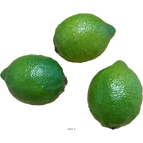 Citron vert artificiel en lot de 3 en Plastique soufflé H 80x60 mm (1/3)