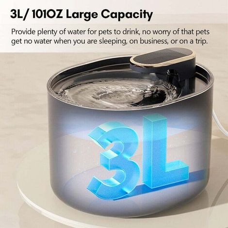 Distributore d'acqua elettrico automatico intelligente per animali domestici, silenzioso e con grande capacità di 3 litri/101 oz, ideale per gatti e cani di piccola taglia (blu scuro, fontanella). (1/4)