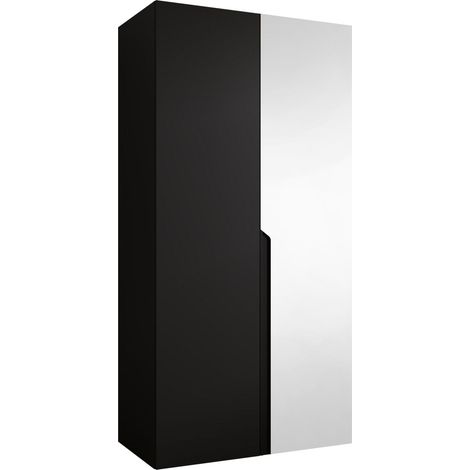 Armoire Hartford 584, Noir, 202x100x52cm, Portes d'armoire: Avec des charnières, Nombre d'étagères: 0 (1/5)