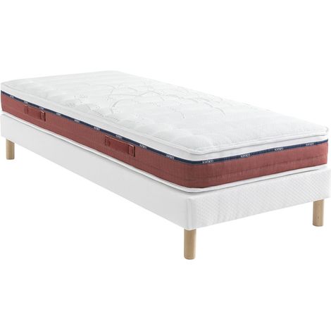 Ensemble matelas 100% latex, sommier Constellation et pieds Crépuscule 600 - SOMEO 90x190 (1/5)