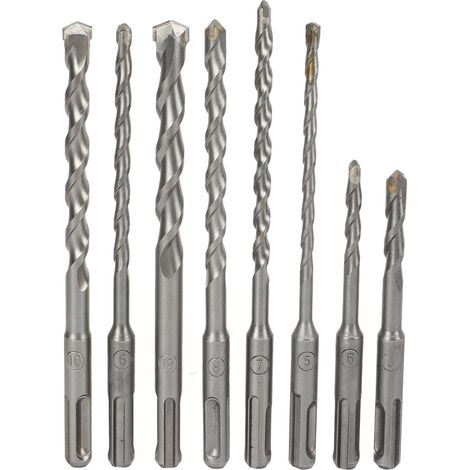 Punta da trapano a percussione, elevata durezza, fissaggio saldo, ampia compatibilità, punte per calcestruzzo, 8 pezzi, punte in carburo per pietra