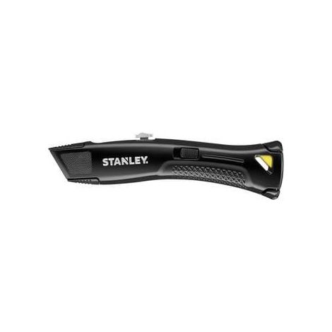 Coltello robusto con lama trapezoidale retrattile in metallo nero - S/10-504-0