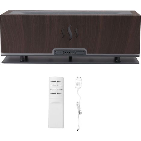 Humidificateur, diffuseur d'arômes, lumière LED, minuterie, silencieux, décoration intérieure, 100-240 V, pour chambre ou bureau, aspect bois foncé, prise UE (1/5)