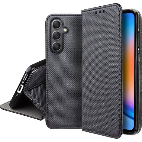 Étui pour Samsung Galaxy S25 FE avec rabat magnétique intelligent et verre trempé