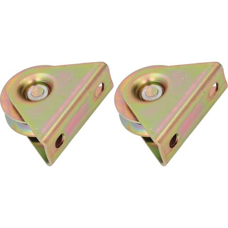 Lot de 2 poulies à gorge en V, fixation murale, en acier allié, pour câbles, 48 mm (1/5)