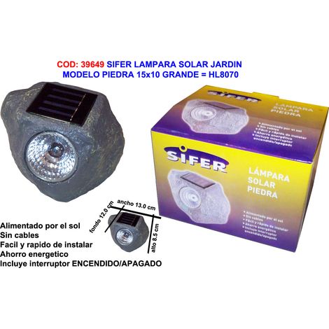 SIFER sifer lampara solar piedra 15x10 grande hl8070 , sifer lampara solar piedra 15x10 grande hl8070