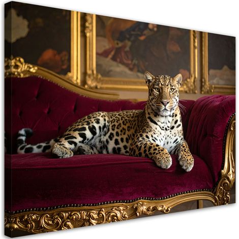 Bilder Leopard auf einem Sofa liegend Tiere Glamour 30x20 (1/5)
