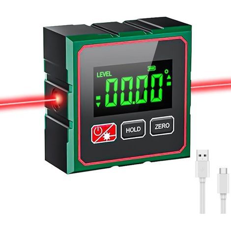 Niveau Electronique,Inclinomètre Numérique avec Écran LCD,Aimant 4 Faces,avec Fonction Laser Base et Magnétique Forte,Niveau Électronique Inclinometre Numérique pour Menuiserie, Construction (1/5)