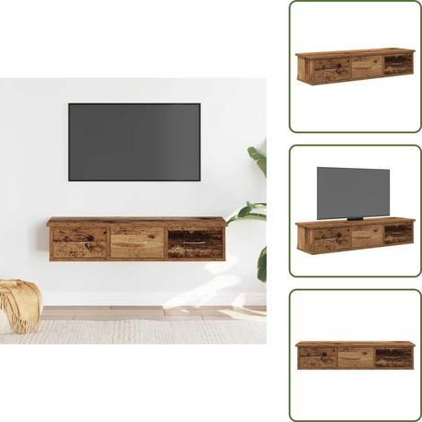 Wandschrank Altholz-Optik 88x26x18,5 cm Holzwerkstoff - Hängeschrank - Hängeschränke - TV-Hängeschrank - Wandschrank (1/5)