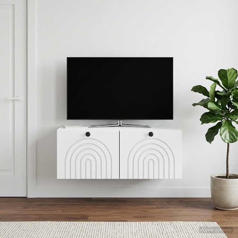 Wandmontierter TV-Schrank Weiß 78,5 x 41 x 30 cm Holzwerkstoff (1/5)