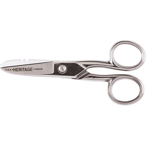 Klein Tools 100CS - Forbici da elettricista seghettate con intagli (1/3)