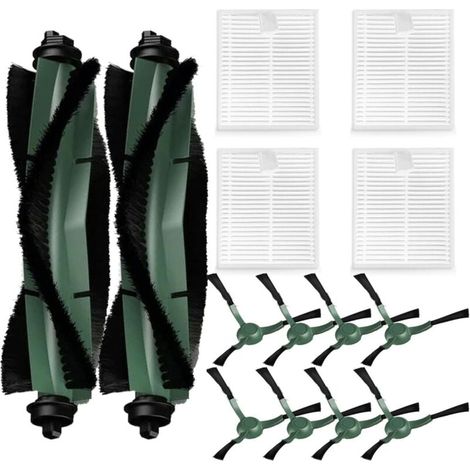 Ce kit d'accessoires de 14 pièces est destiné aux aspirateurs robots iRobot Roomba Essential Series Q052-Vac2 105 Q0120 Y0140 Y0110 Q011, et comprend 2 brosses rotatives, 8 brosses latérales et 4 filt (1/4)