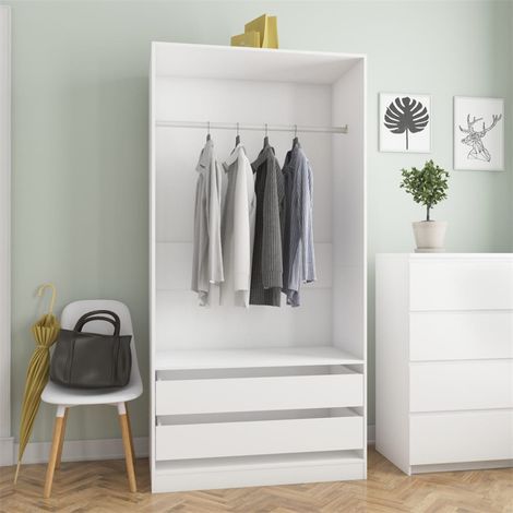 FIMEI Garde-robe Blanc 100x50x200 cm Aggloméré (1/5)