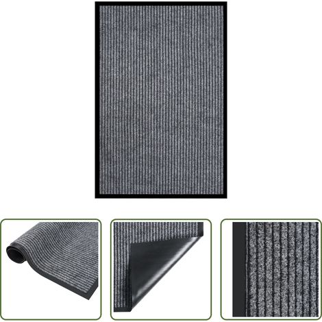 Tapis d'entrée -  Paillasson rayé Gris 80x120 cm (1/5)