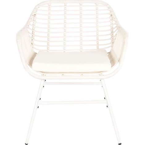 Ensemble de jardin avec table et 2 fauteuils et 1 canapé en rotin synthétique et verre -PEGANE- (1/5)