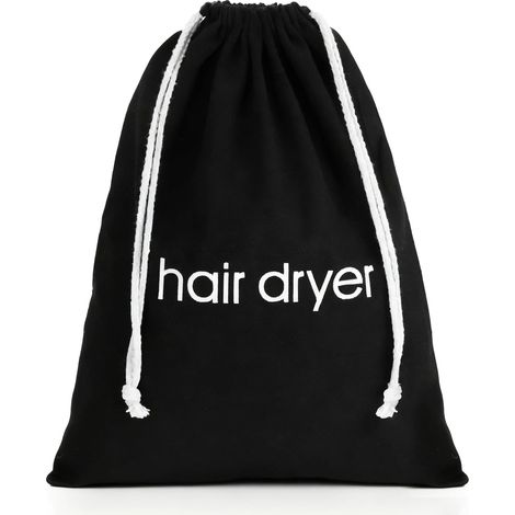 Aufbewahrungstasche für Haartrockner – 1 Stück – Schwarzes Polyester – Kordelzugverschluss – Für Reisen und Badezimmer – 38 x 30 cm (1/5)