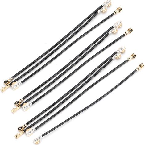 Lot de 10 Câbles Connecteurs -4 vers -1 Broches, Adaptateur MH4 Gen4 UFL Femelle vers -1 pour Carte WiFi AX200 9260 8265, Rallonge d'antenne Plaquée or de 5 Cm pour Routeur sans Fil (1/5)