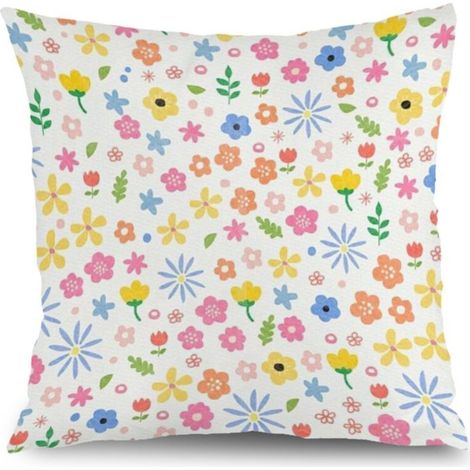 Housse de coussin feuilles printanières, décoration canapé maison,50×50cm (1/5)