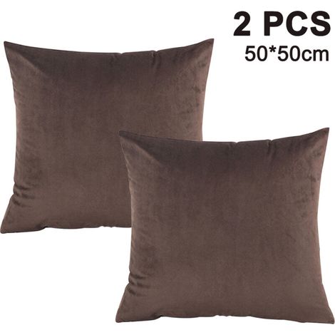Set aus zwei weichen und dekorativen quadratischen Samtkissenbezügen, geeignet für Sofas, Betten, Stühle und andere Einrichtungsgegenstände. (1/5)