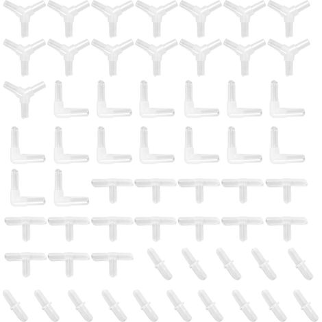 60 Pièces Raccords pour Tuyaux d'Aquarium, 4 Types de Connecteurs pour Tuyau d'air de 4 mm de Diamètre Intérieur,Raccord pour Tuyau d'air,Accessoires pour Pompe à Air d'Aquarium (Transparent) (1/5)