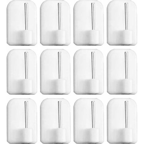 Lot de 12 crochets adhésifs pour x Blanc 486