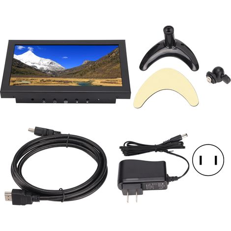 8-Zoll-HD-IPS-Vollbilddisplay (1280 x 720 Pixel), stoßfest, störungsresistent, kompakter Monitor, US-Stecker (110–240 V)