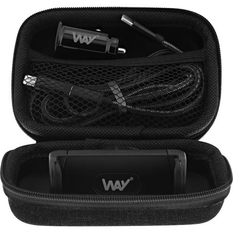 TNB WAY - kit 3 in 1 para Coche - Cargador mechero + soporte + Cable 3 en 1 - Black