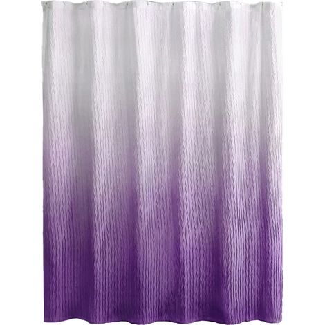 Cortina de ducha, poliéster, estampado degradado, impermeable, con ojales, para baño (1/5)