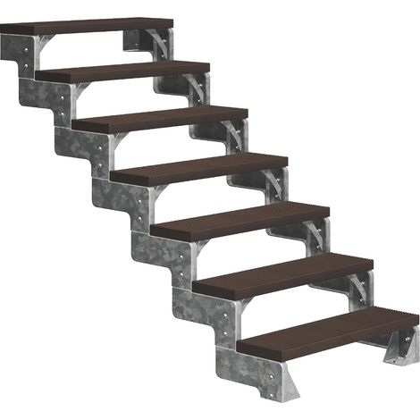 Dolle Außentreppe Gardentop 126-154cm Geschosshöhe mit Trimax dunkelbraun 80cm breit ohne Geländer