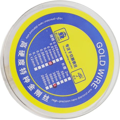 Fil de séparation pour écrans LCD en acier allié au tungstène, fil de coupe incisif pour une découpe rapide et nette, 0,05 mm, 500 m (1/5)