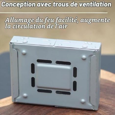 Poêle de Poche Pliant Ultraléger 95 x 75 mm - Brûleur Portable pour Solide - Outdoor Army Camping Chauffage au Bois (1/3)