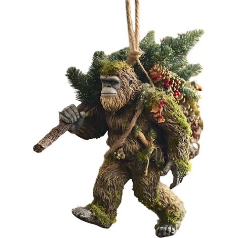 Ornement De Noël Sasquatch - Impression Hd Double Face - Décor Pour Arbre De Noël Cabane Et Intérieur Inspiré Par La Nature - 1 Pièce (1/5)