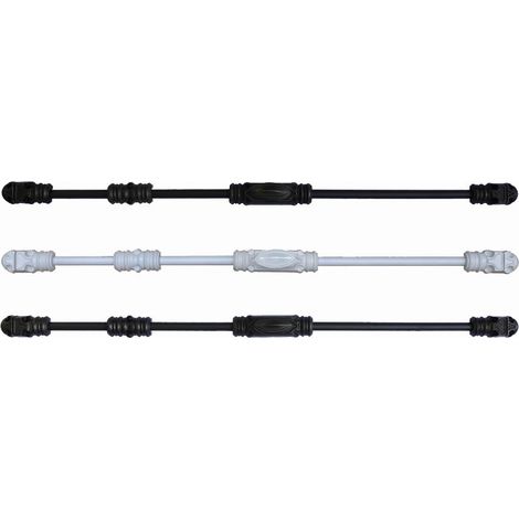Funktionelle rustikale Treibriegelstange ROLLINGER + Zubehörbeutel für Vorhangstange 16x8 - Schwarz - CRF168BT5EN