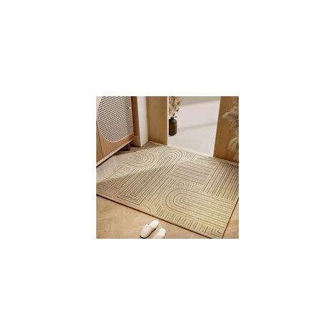 Tapis d'extérieur résistant aux intempéries Coureur Long AspectLin Jardin terrasse Balcon Beige/Naturel 40x60 cm
